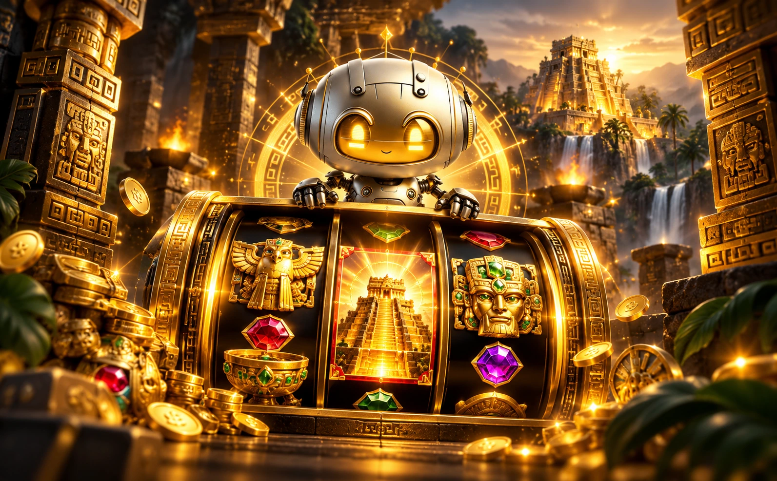 JILI Lucky Jaguar slot banner with golden temple treasure and premium slot reels