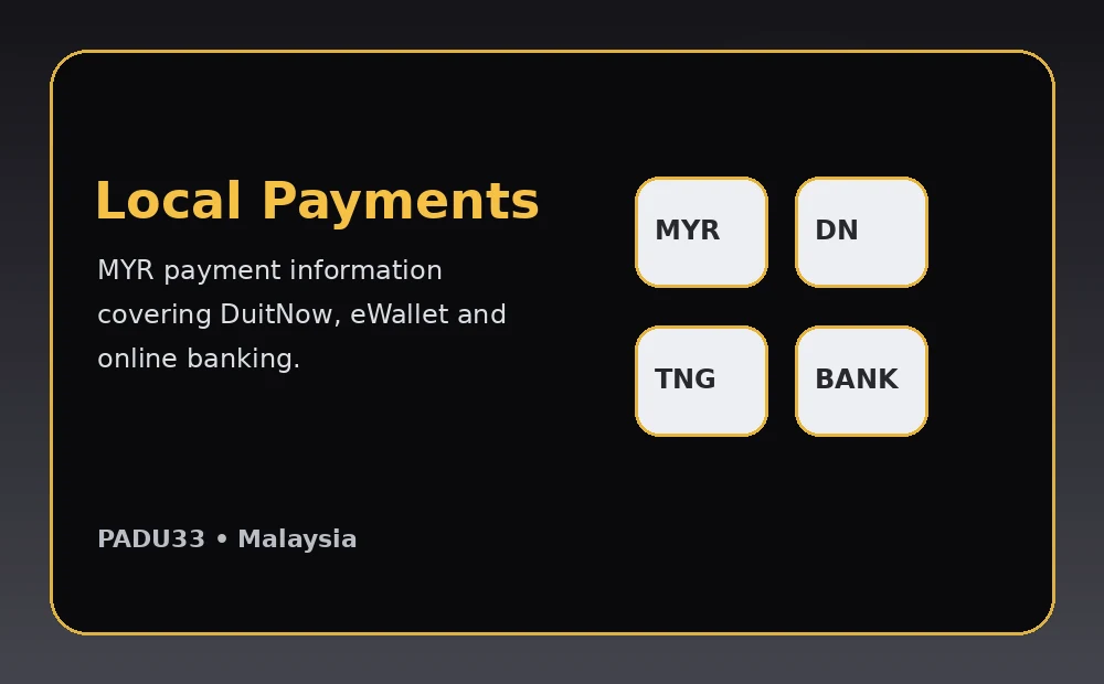 PADU33 Malaysia payment methods DuitNow Touch n Go